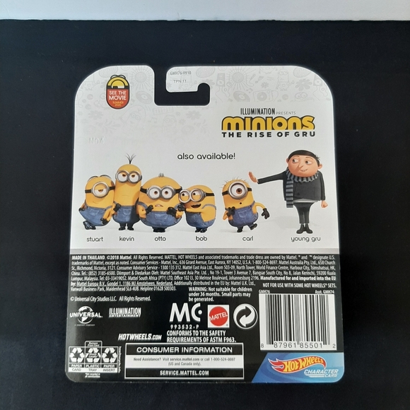 Minions Rise of Gru Hot Wheels 2020 Character Cars Diecast Collection Carl - Picture 9 of 9